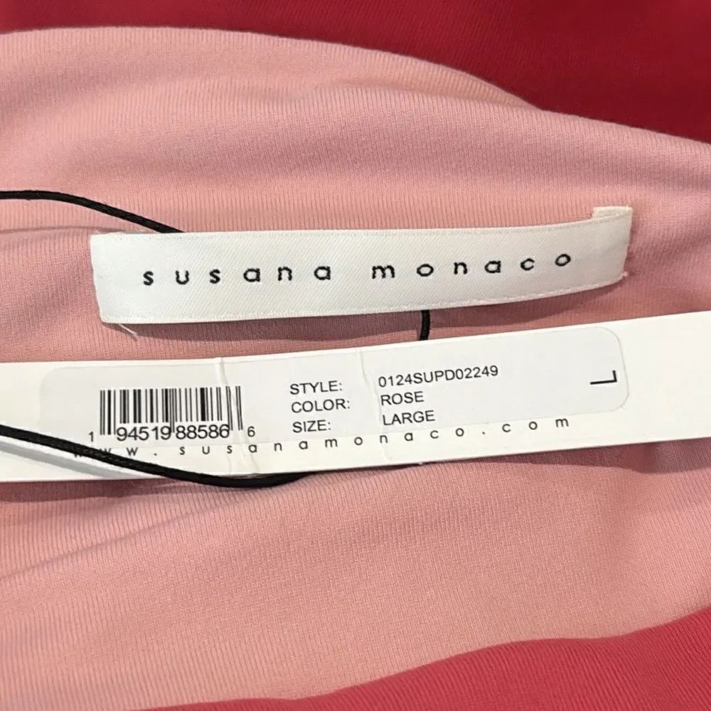 NWT Susana Monaco Colorblock Cutouts Tube Midi Dress Rosemary Large Revolve - Picture 11 of 13